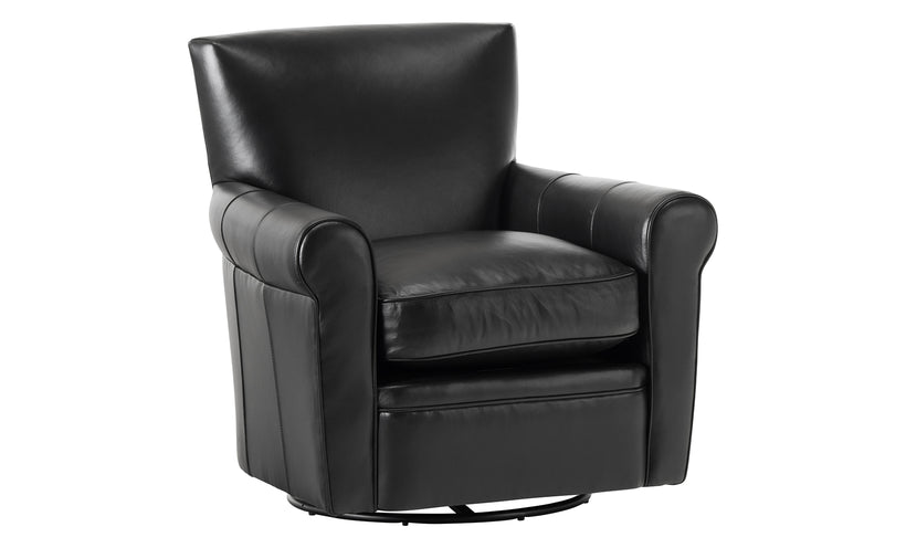 Phoebe Leather Swivel Glider Chair